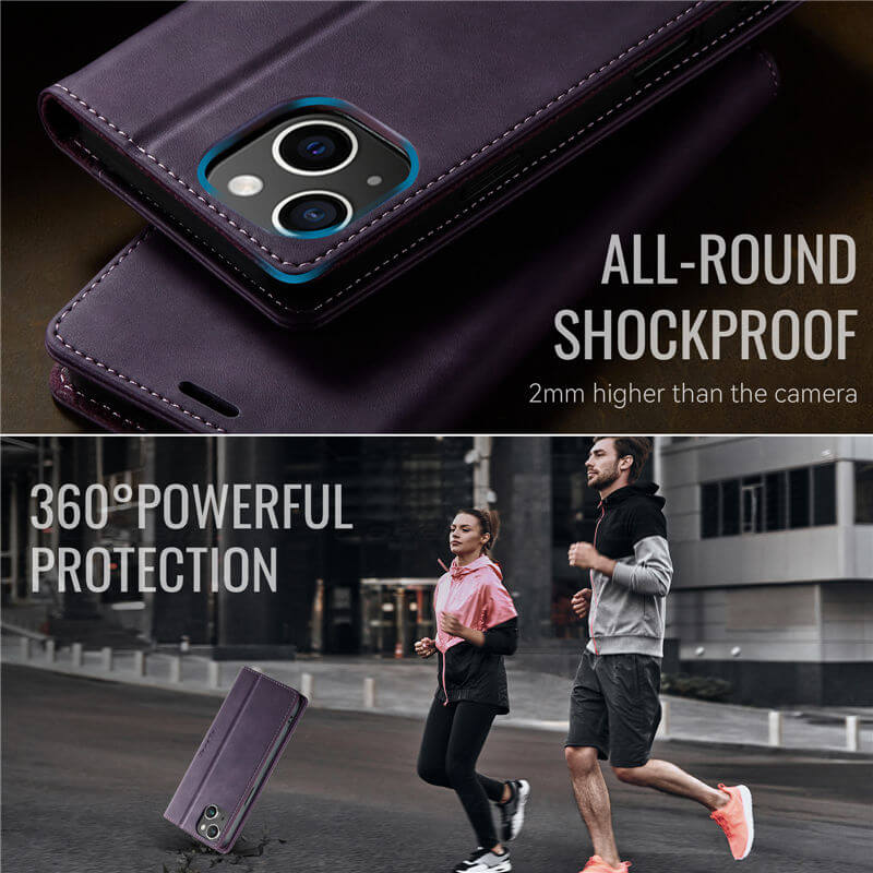 CaseMe iPhone 13 Magnetic Wallet Case with RFID Blocking