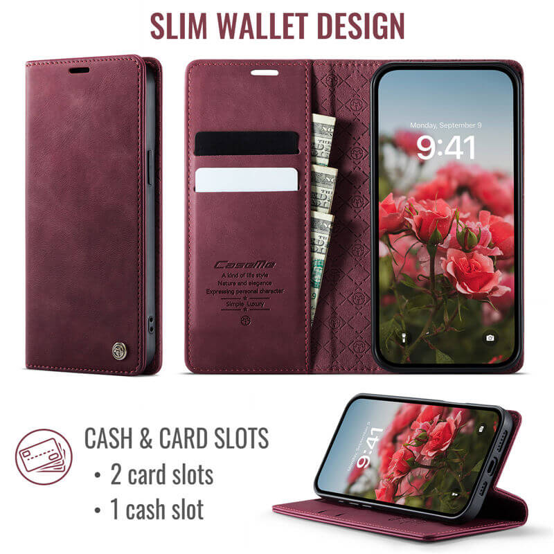 CaseMe iPhone 13 Magnetic Wallet Case with RFID Blocking