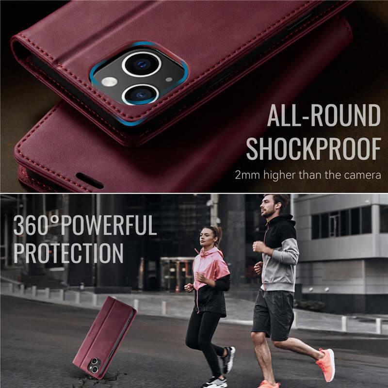 CaseMe iPhone 13 Magnetic Wallet Case with RFID Blocking