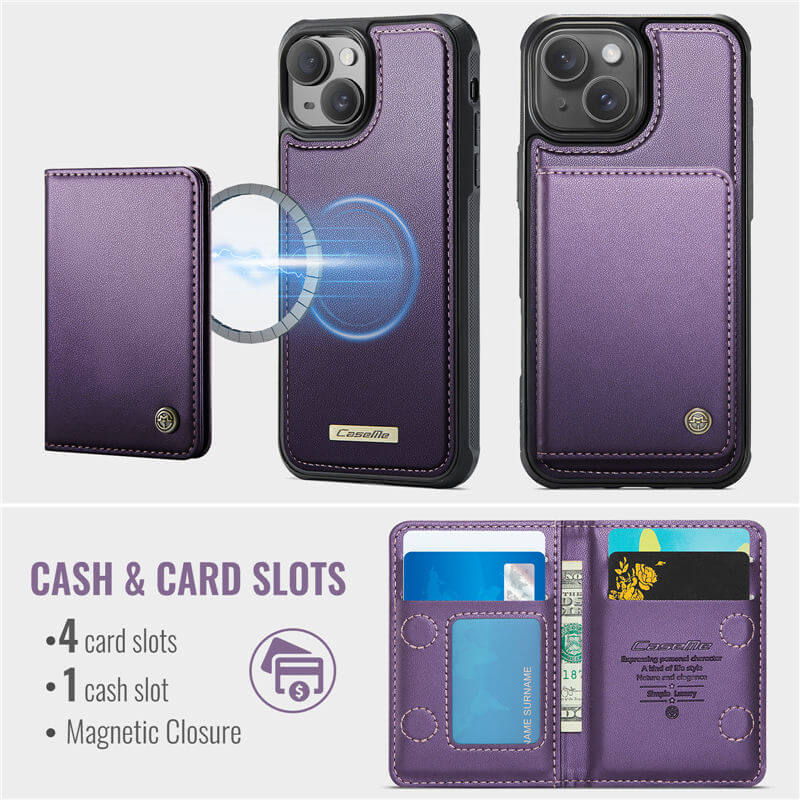CaseMe iPhone 14 Plus 2-in-1 Detachable Magnetic Wallet Case