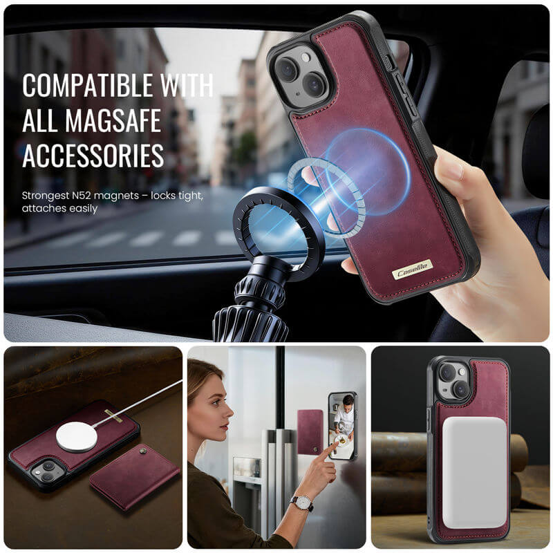 CaseMe iPhone 14 2-in-1 Detachable Magnetic Wallet Case