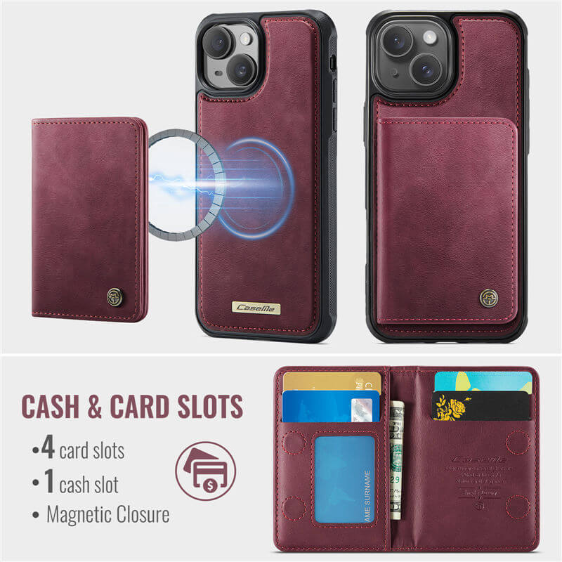 CaseMe iPhone 14 2-in-1 Detachable Magnetic Wallet Case