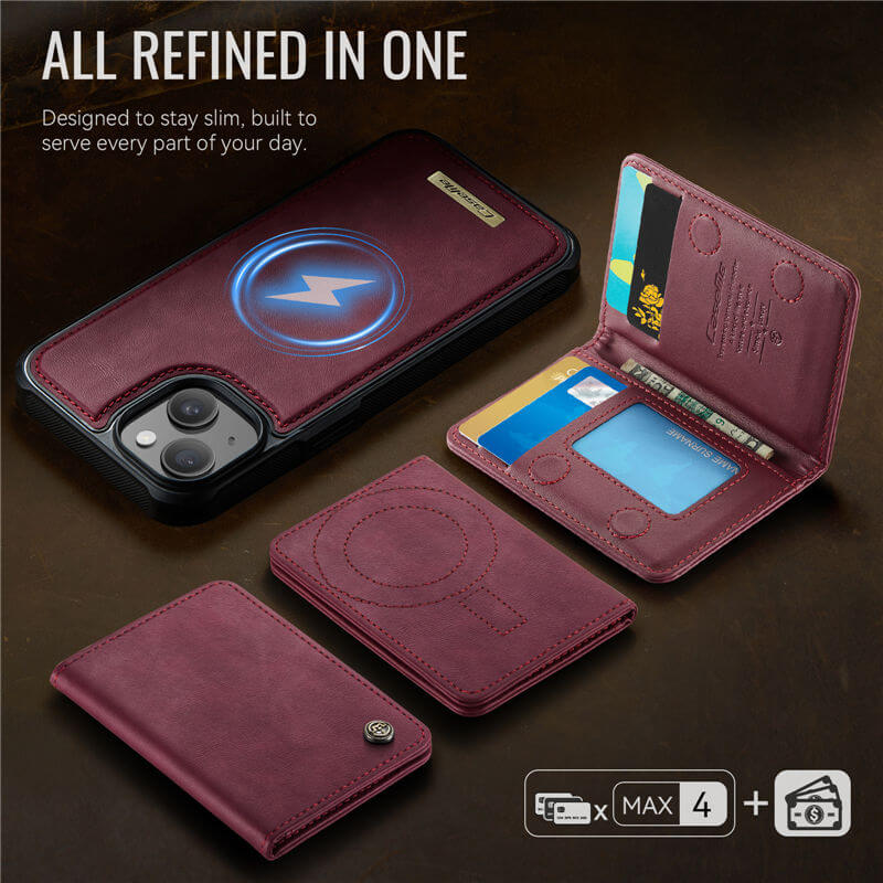 CaseMe iPhone 14 2-in-1 Detachable Magnetic Wallet Case