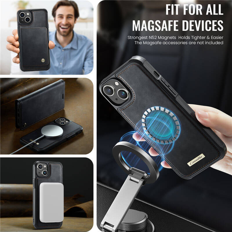 CaseMe iPhone 13 2-in-1 Magnetic Wallet Case
