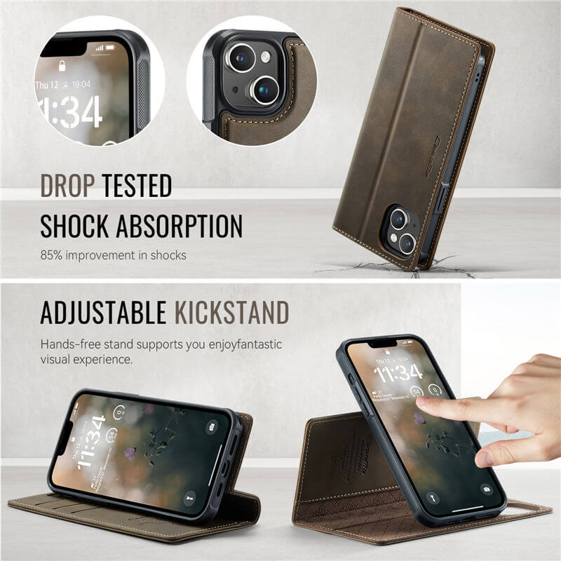 CaseMe iPhone 14 2-in-1 Magnetic Wallet Case