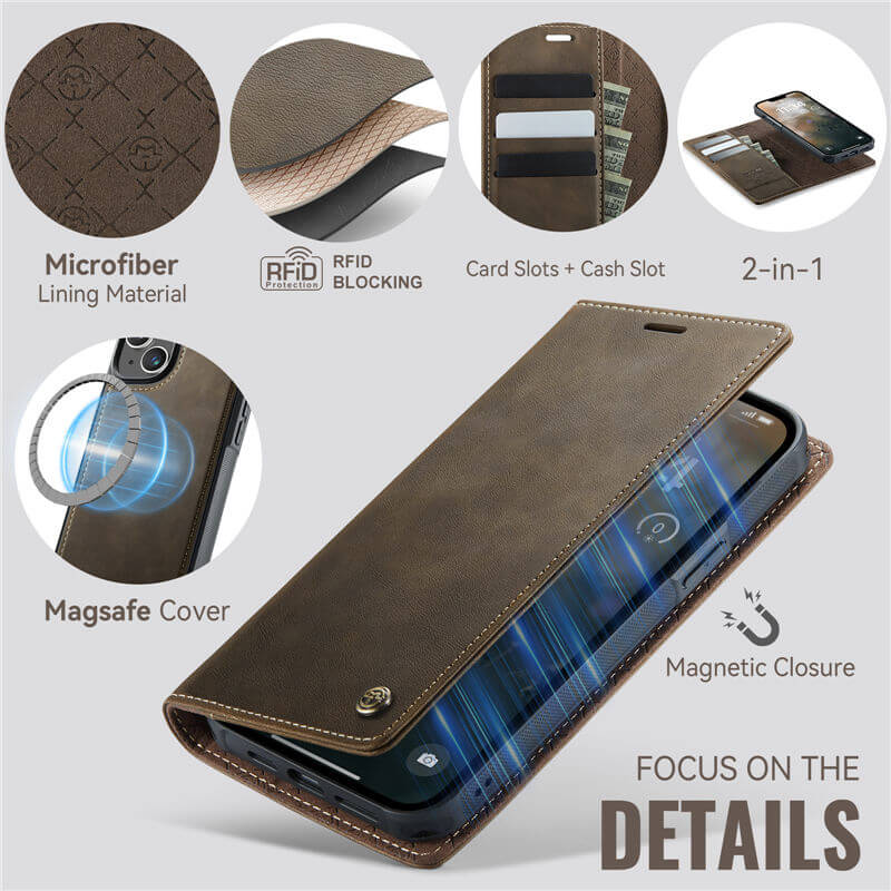 CaseMe iPhone 14 2-in-1 Magnetic Wallet Case
