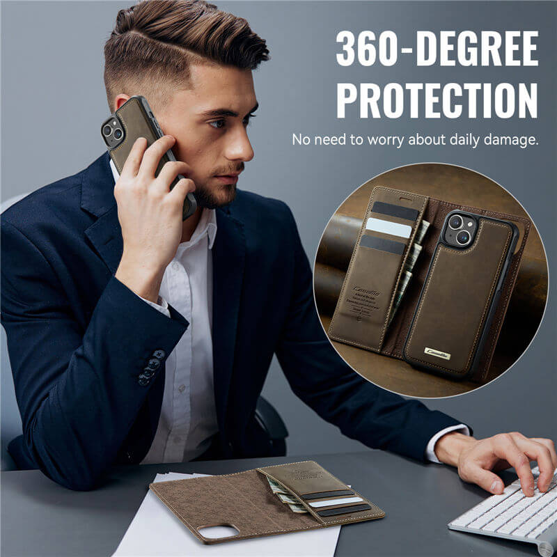 CaseMe iPhone 14 2-in-1 Magnetic Wallet Case