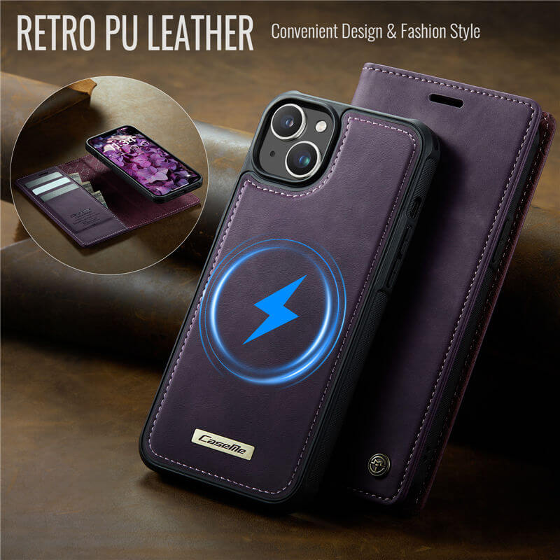CaseMe iPhone 14 Plus 2-in-1 Magnetic Wallet Case