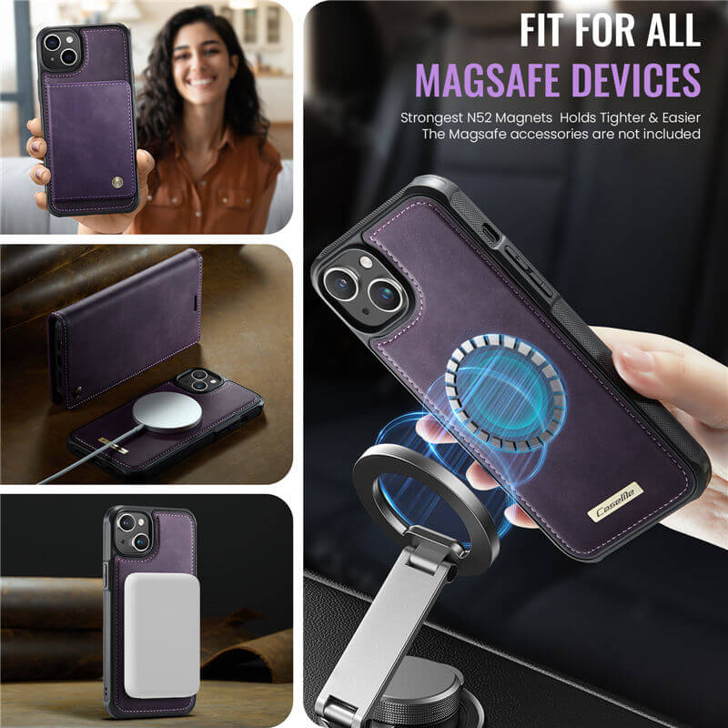 CaseMe iPhone 14 Plus 2-in-1 Magnetic Wallet Case