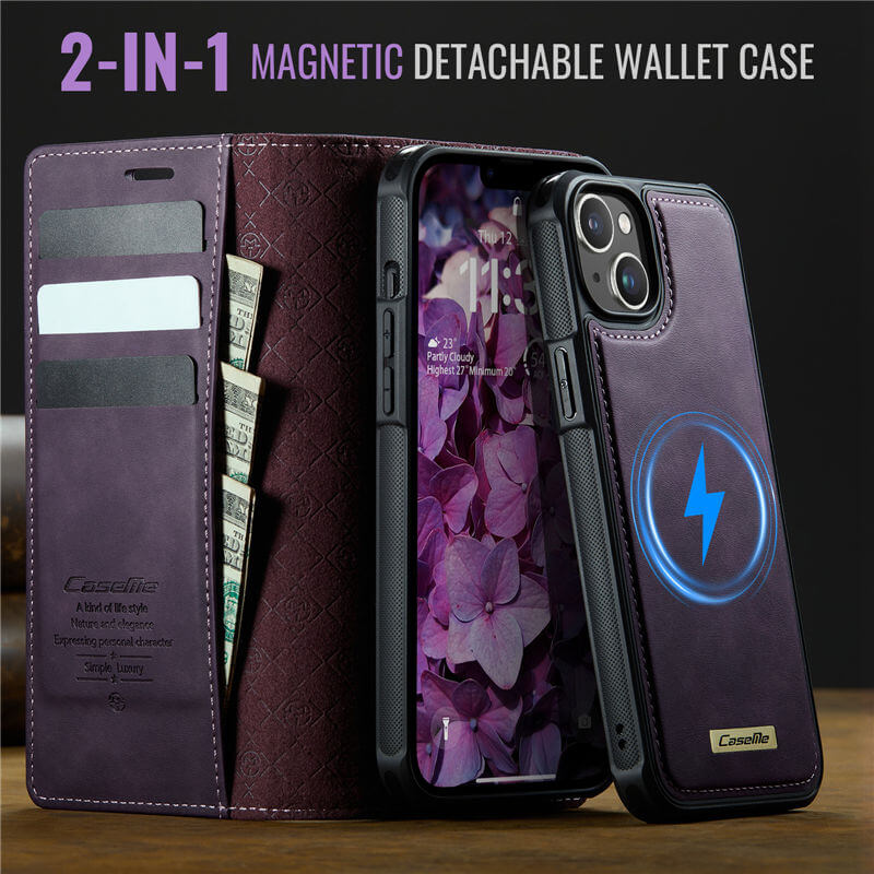 CaseMe iPhone 14 Plus 2-in-1 Magnetic Wallet Case