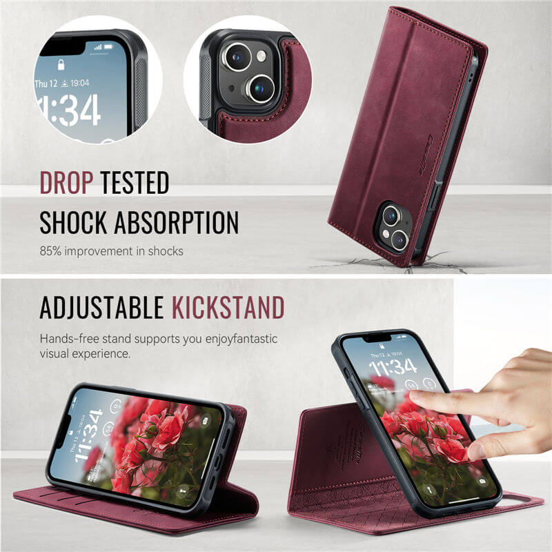 CaseMe iPhone 13 2-in-1 Magnetic Wallet Case