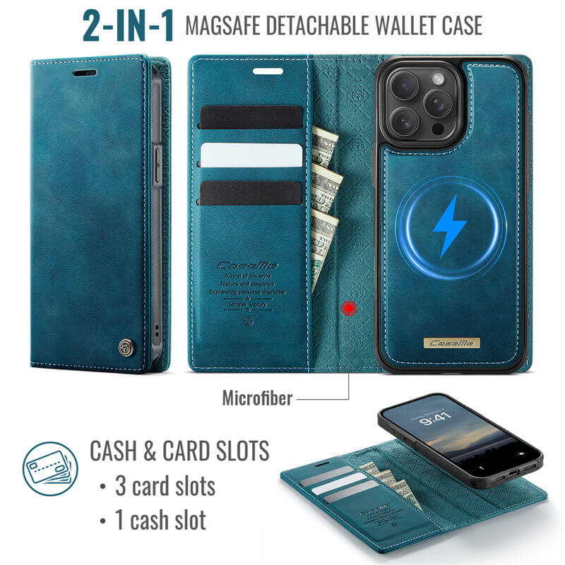 CaseMe iPhone 13 Pro 2-in-1 Magnetic Wallet Case