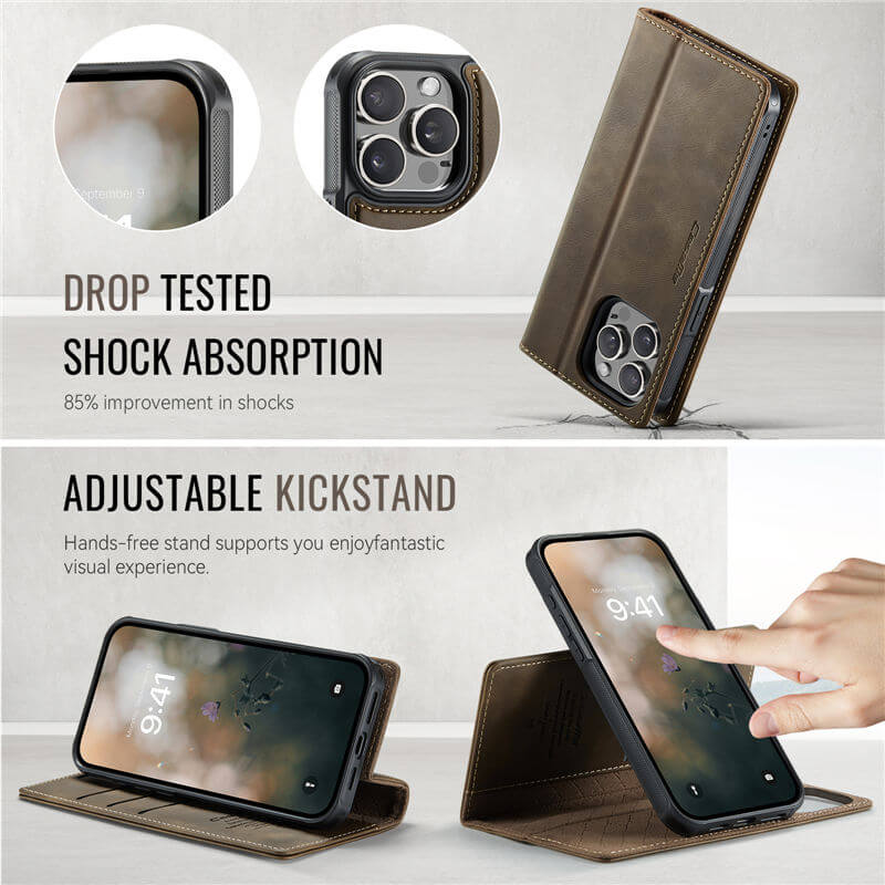 CaseMe iPhone 13 Pro Max 2-in-1 Magnetic Wallet Case