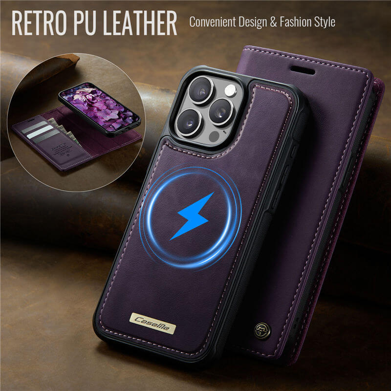 CaseMe iPhone 14 Pro Max 2-in-1 Magnetic Wallet Case