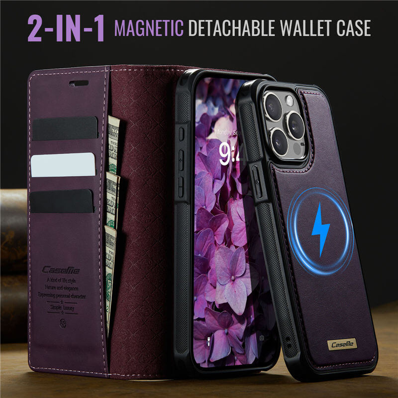 CaseMe iPhone 14 Pro Max 2-in-1 Magnetic Wallet Case