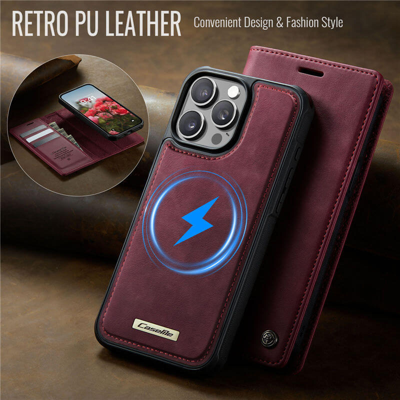 CaseMe iPhone 14 Pro Max 2-in-1 Magnetic Wallet Case