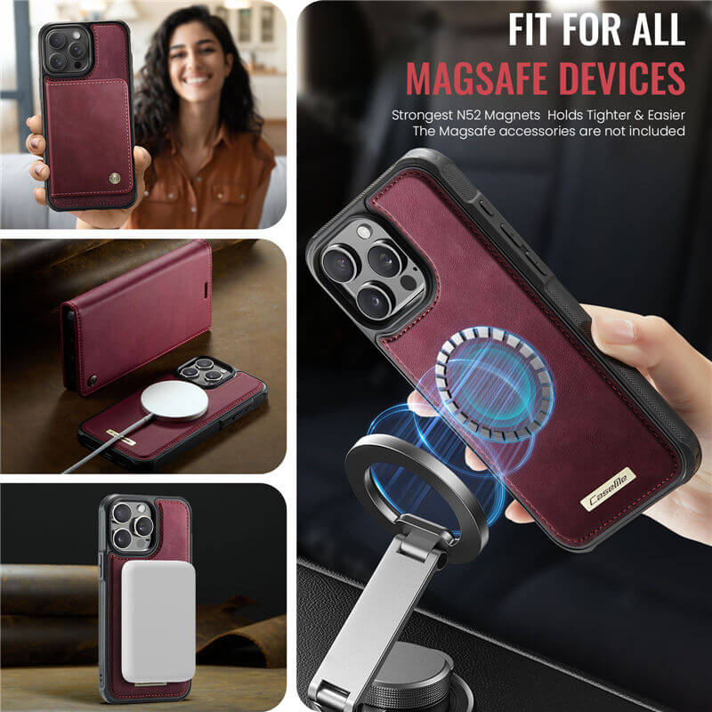 CaseMe iPhone 14 Pro Max 2-in-1 Magnetic Wallet Case