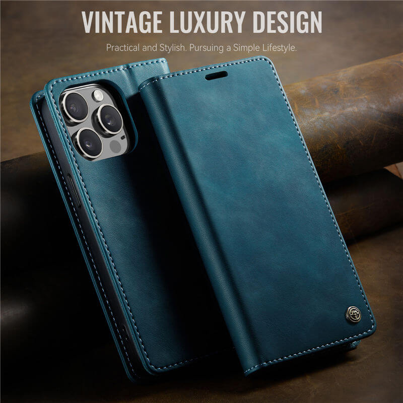 CaseMe iPhone 13 Pro Magnetic Wallet Case with RFID Blocking