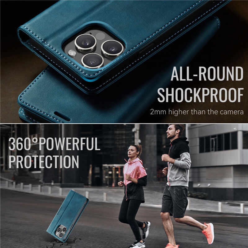 CaseMe iPhone 13 Pro Magnetic Wallet Case with RFID Blocking