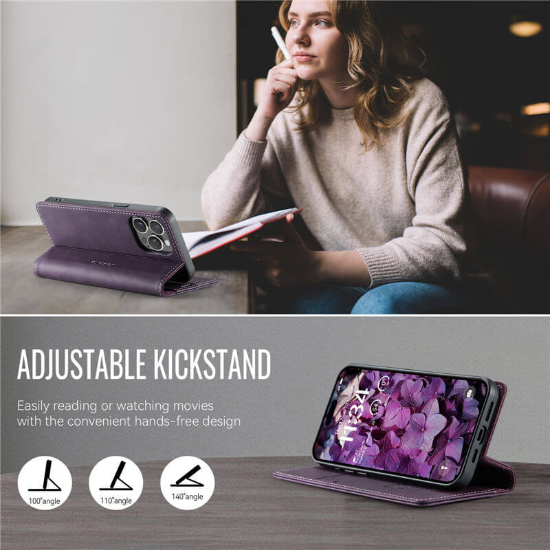 CaseMe iPhone 13 Pro Magnetic Wallet Case with RFID Blocking