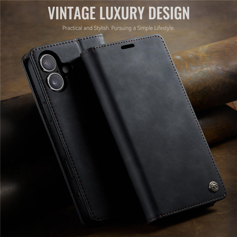 CaseMe iPhone 16 Magnetic Wallet Case with RFID Blocking