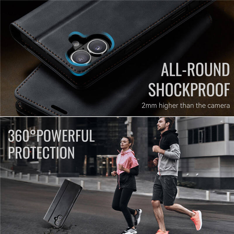CaseMe iPhone 16 Magnetic Wallet Case with RFID Blocking