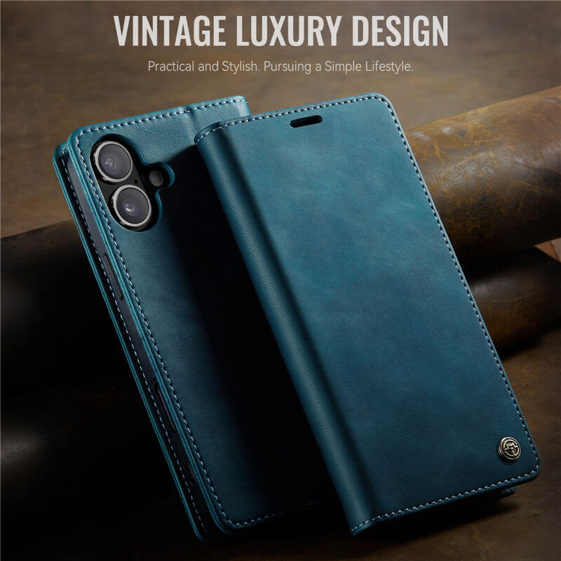 CaseMe iPhone 16 Plus Magnetic Wallet Case with RFID Blocking