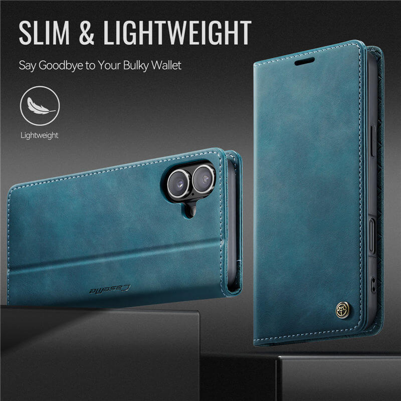 CaseMe iPhone 16 Plus Magnetic Wallet Case with RFID Blocking