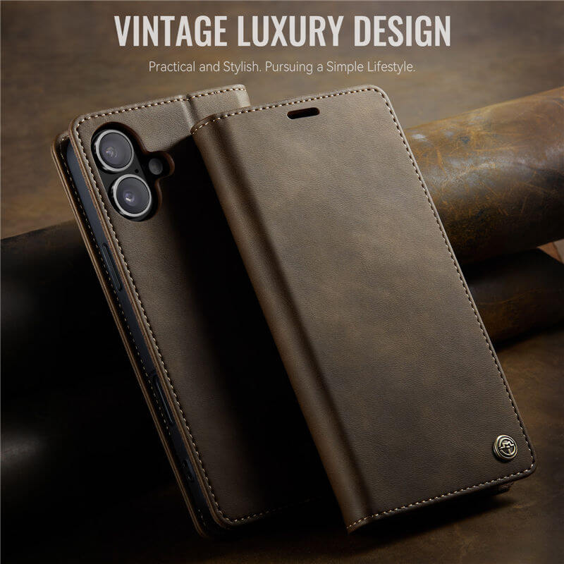 CaseMe iPhone 16 Magnetic Wallet Case with RFID Blocking
