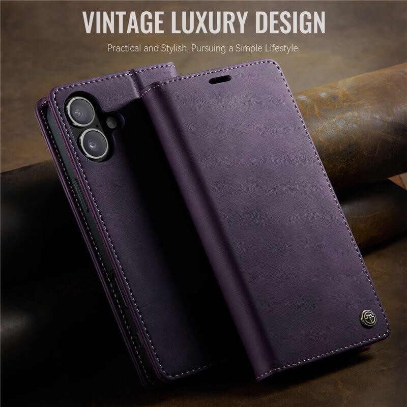 CaseMe iPhone 16 Plus Magnetic Wallet Case with RFID Blocking