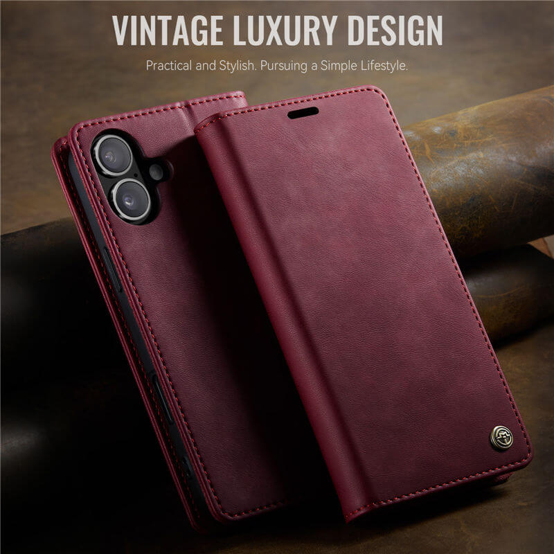 CaseMe iPhone 16 Magnetic Wallet Case with RFID Blocking