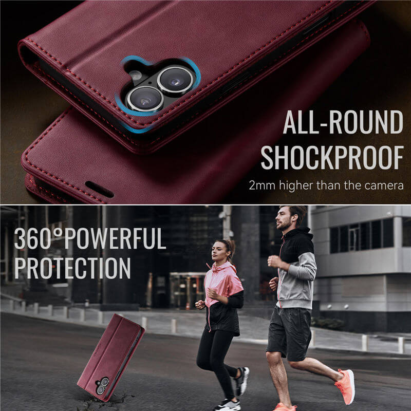 CaseMe iPhone 16 Magnetic Wallet Case with RFID Blocking