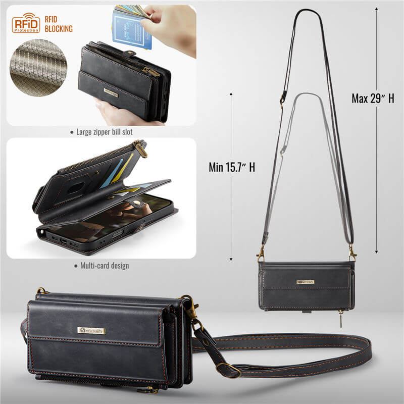 CaseMe iPhone 16 Plus Crossbody Wallet Case
