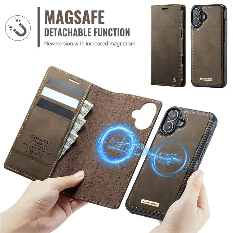 CaseMe iPhone 16 Plus 2-in-1 Magnetic Wallet Case