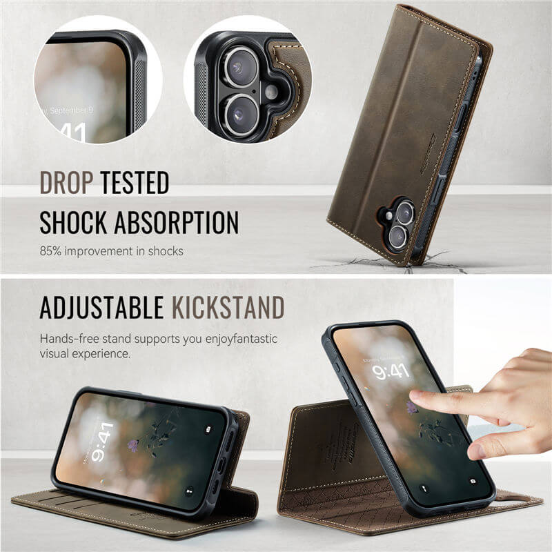 CaseMe iPhone 16 Plus 2-in-1 Magnetic Wallet Case