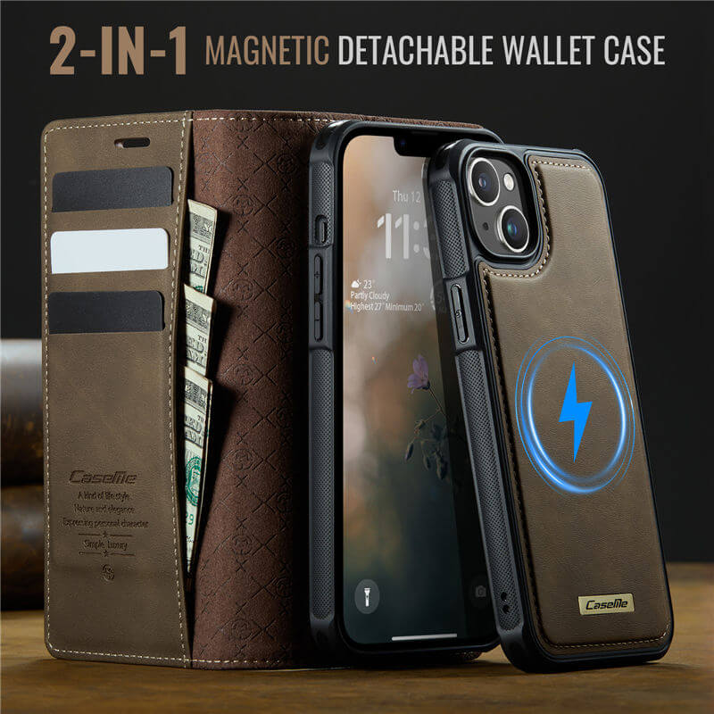 CaseMe iPhone 16 Plus 2-in-1 Magnetic Wallet Case