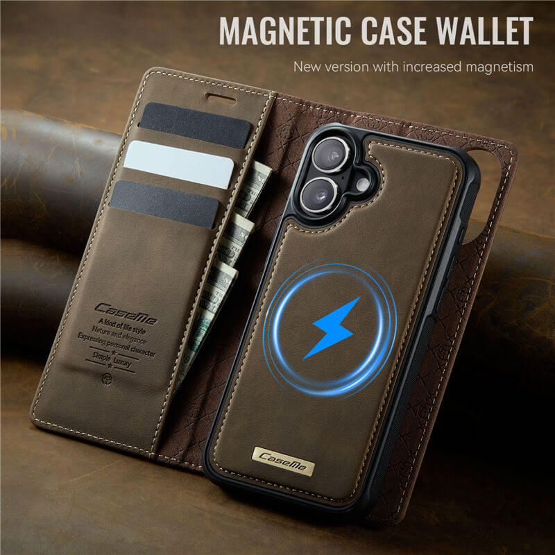 CaseMe iPhone 16 Plus 2-in-1 Magnetic Wallet Case