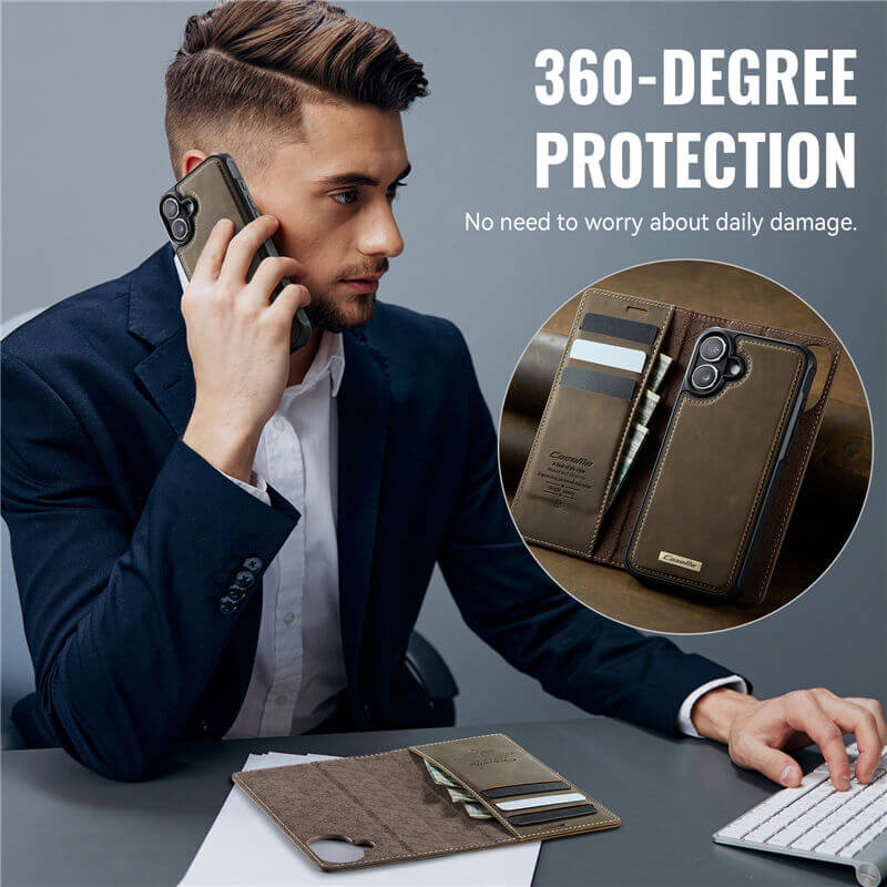 CaseMe iPhone 16 Plus 2-in-1 Magnetic Wallet Case