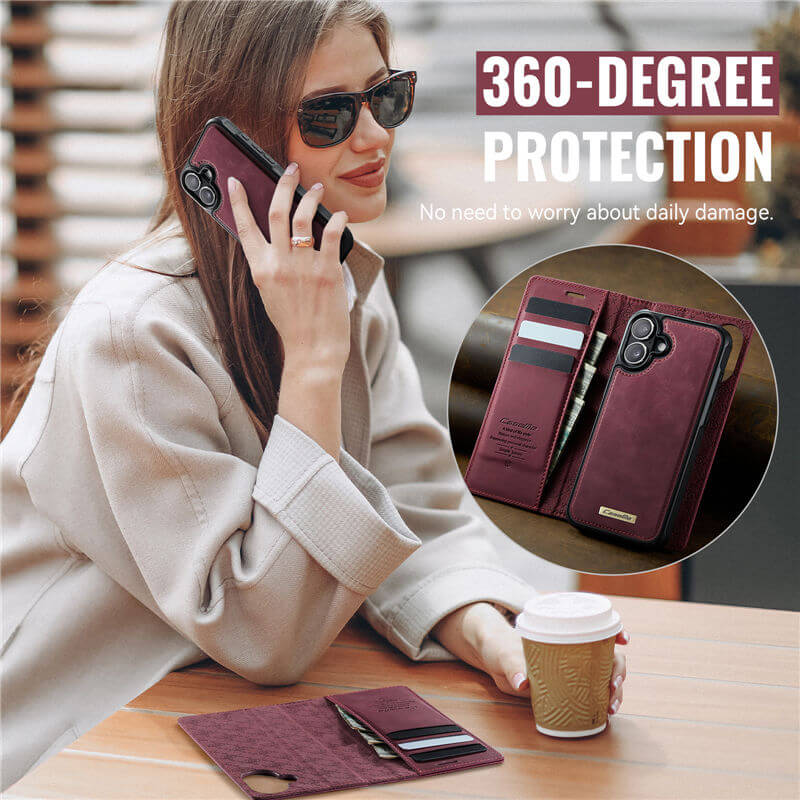 CaseMe iPhone 16 Plus 2-in-1 Magnetic Wallet Case