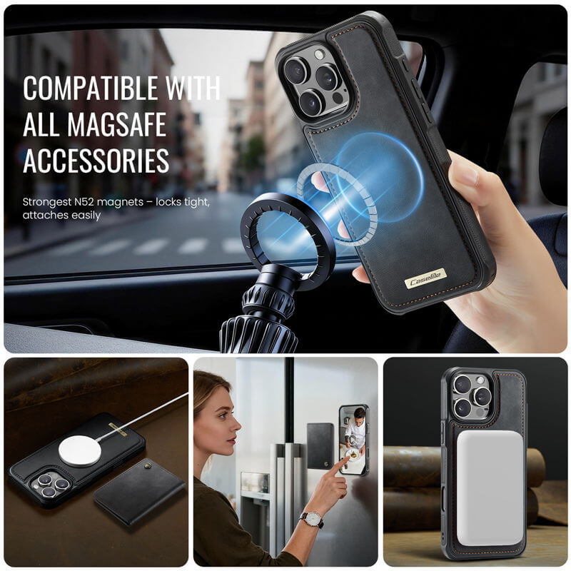 CaseMe iPhone 16 Pro Max 2-in-1 Detachable Magnetic Wallet Case
