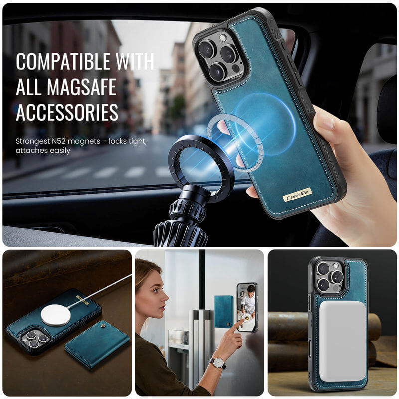 CaseMe iPhone 16 Pro Max 2-in-1 Detachable Magnetic Wallet Case