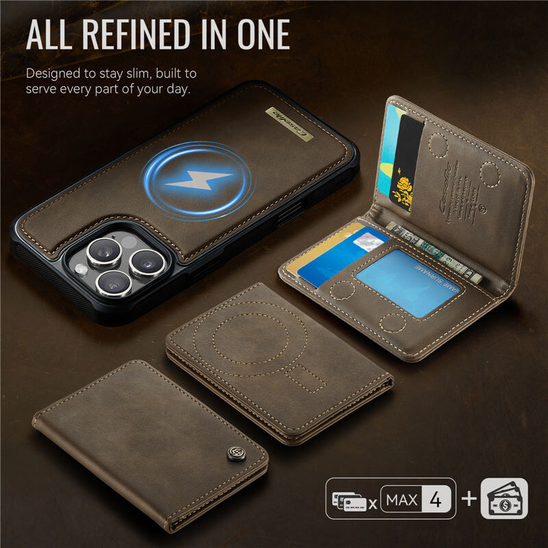 CaseMe iPhone 16 Pro 2-in-1 Detachable Magnetic Wallet Case
