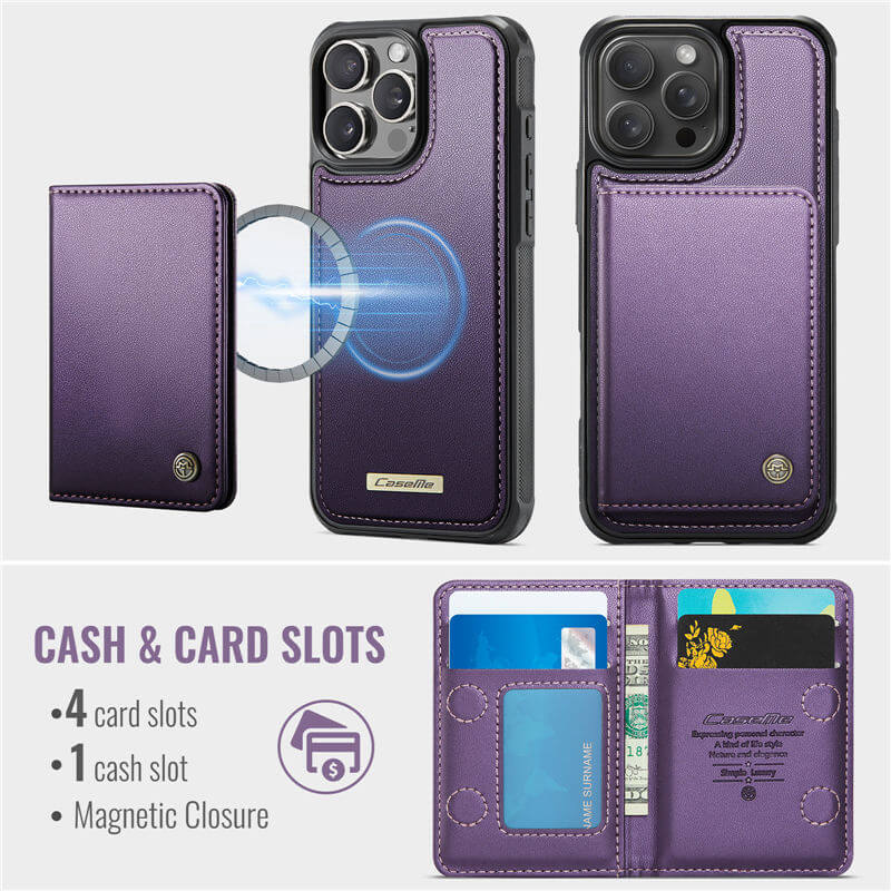 CaseMe iPhone 16 Pro 2-in-1 Detachable Magnetic Wallet Case
