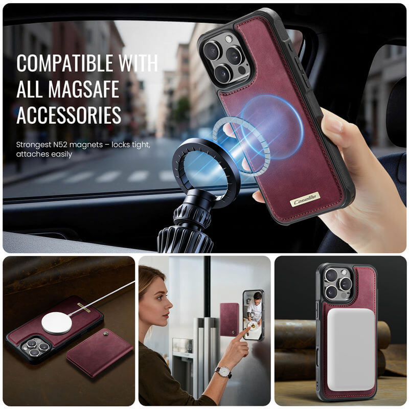 CaseMe iPhone 16 Pro Max 2-in-1 Detachable Magnetic Wallet Case