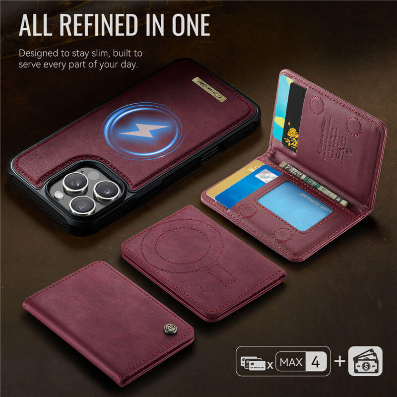 CaseMe iPhone 16 Pro Max 2-in-1 Detachable Magnetic Wallet Case