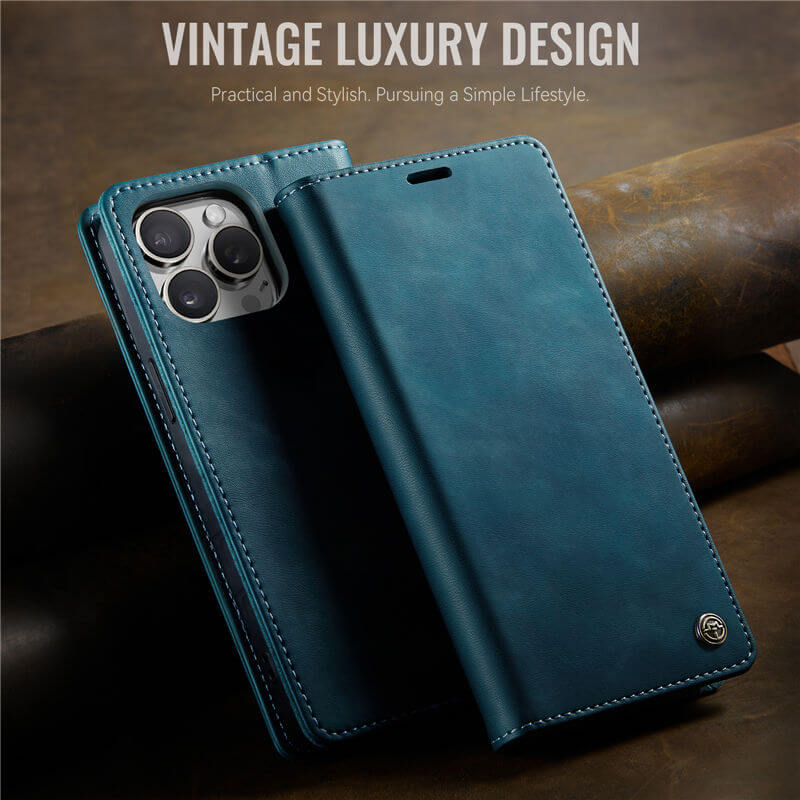 CaseMe iPhone 16 Pro Magnetic Wallet Case with RFID Blocking