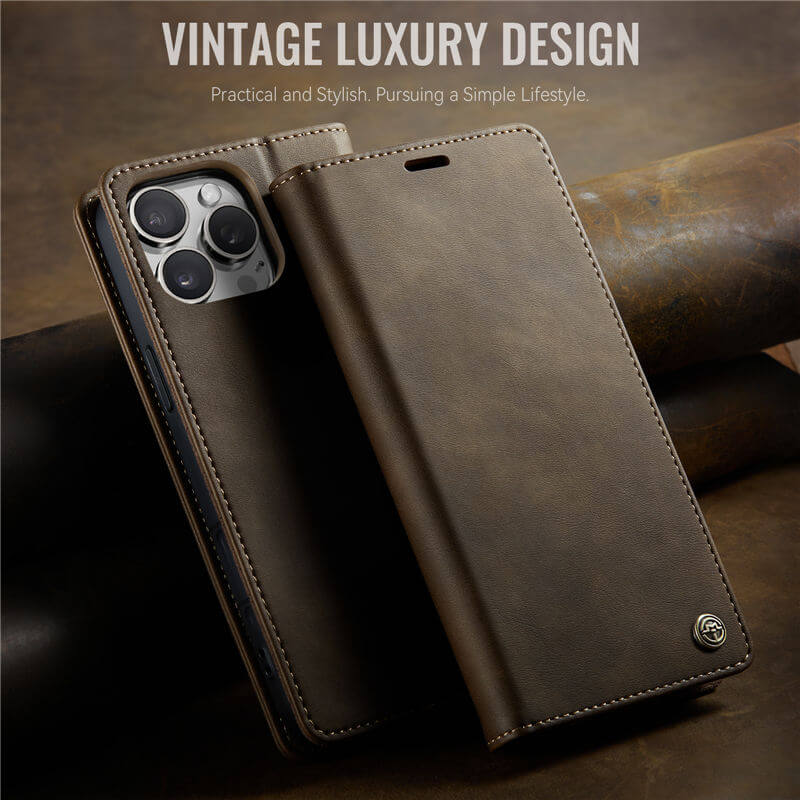 CaseMe iPhone 16 Pro Magnetic Wallet Case with RFID Blocking