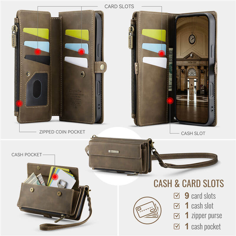 CaseMe iPhone 16 Pro Crossbody Wallet Case