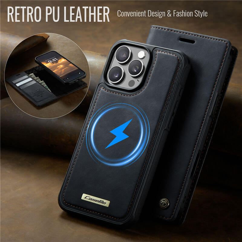 CaseMe iPhone 16 Pro 2-in-1 Magnetic Wallet Case