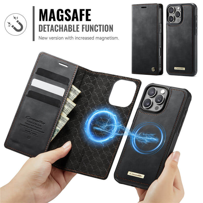CaseMe iPhone 16 Pro 2-in-1 Magnetic Wallet Case